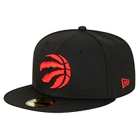 Casquette ajustée New Era noire pour homme, modèle 59FIFTY des Raptors de Toronto