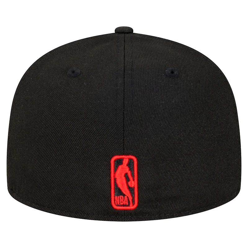 Casquette ajustée New Era noire pour homme, modèle 59FIFTY des Raptors de Toronto