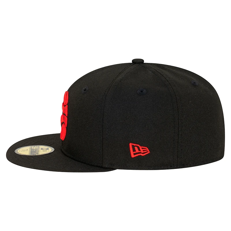 Casquette ajustée New Era noire pour homme, modèle 59FIFTY des Raptors de Toronto