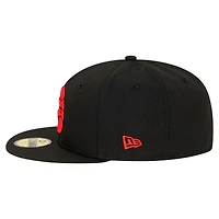 Casquette ajustée New Era noire pour homme, modèle 59FIFTY des Raptors de Toronto