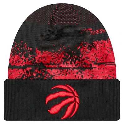 Men's New Era Black Toronto Raptors Tipoff Cuffed Knit Hat