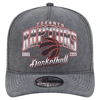 Men's New Era  Charcoal Toronto Raptors Throwback Washed Pre-Curved 9FIFTY Snapback Hat