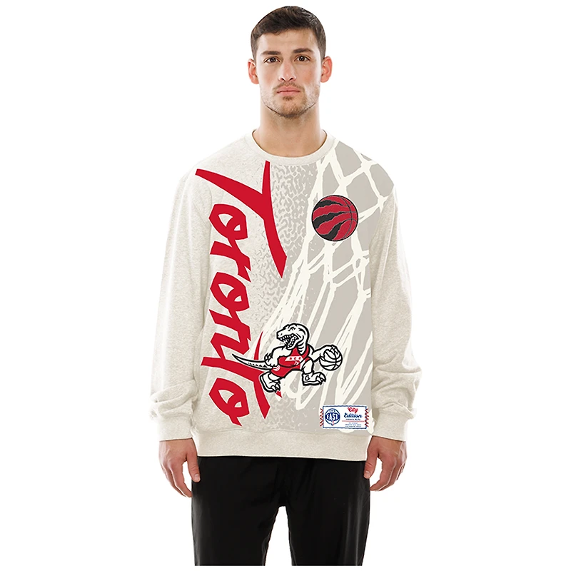 Sweat-shirt oversize New Era crème Toronto Raptors édition City 2025/26 pour homme