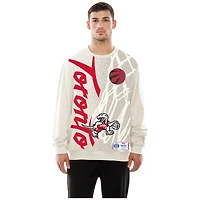 Sweat-shirt oversize New Era crème Toronto Raptors édition City 2025/26 pour homme