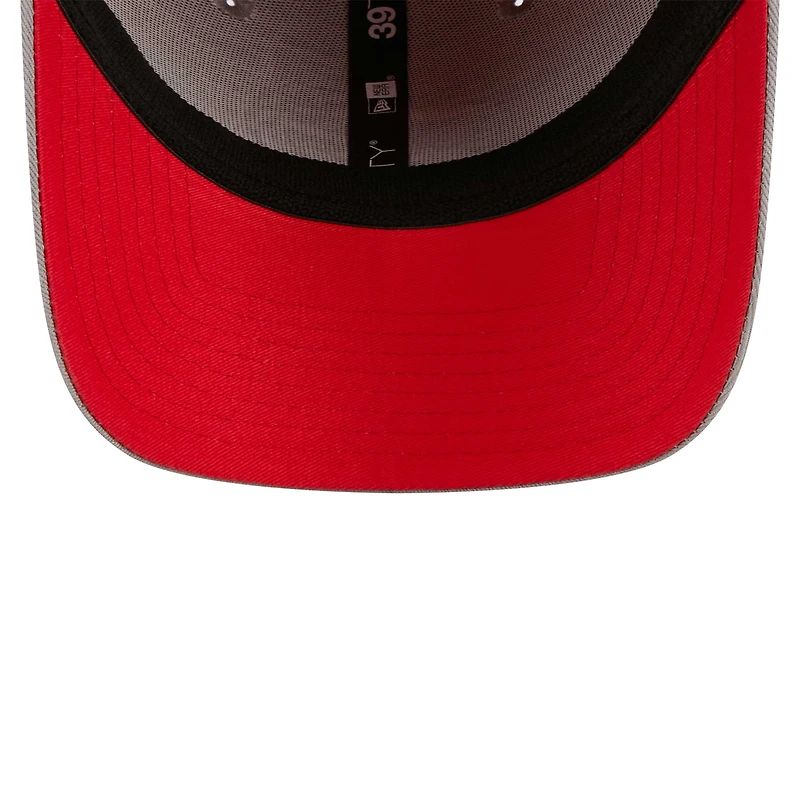 Men's New Era Gray/Red Toronto Raptors Piped Two-Tone 39THIRTY Flex Hat