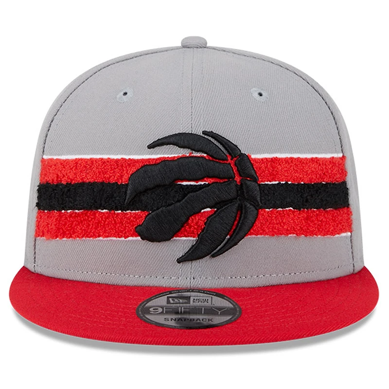 Casquette Snapback 9FIFTY gris Toronto Raptors Chenille Band New Era pour hommes