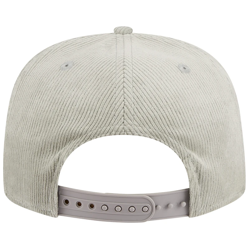 Casquette ajustable de golfeur en velours côtelé Toronto Raptors New Era pour homme, gris