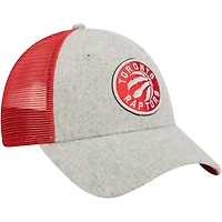 Men's New Era  Heather Gray/Red Toronto Raptors Pop Trucker 9FORTY Adjustable Hat