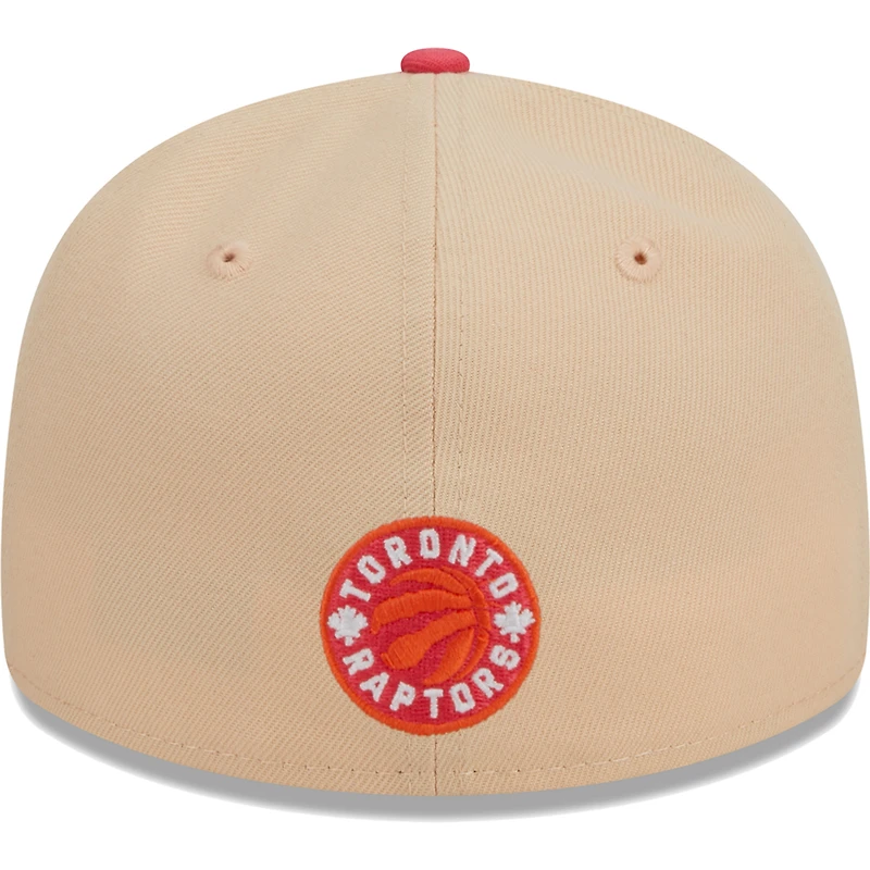 Men's New Era Khaki/Coral Toronto Raptors Drip Low Profile 59FIFTY Fitted Hat