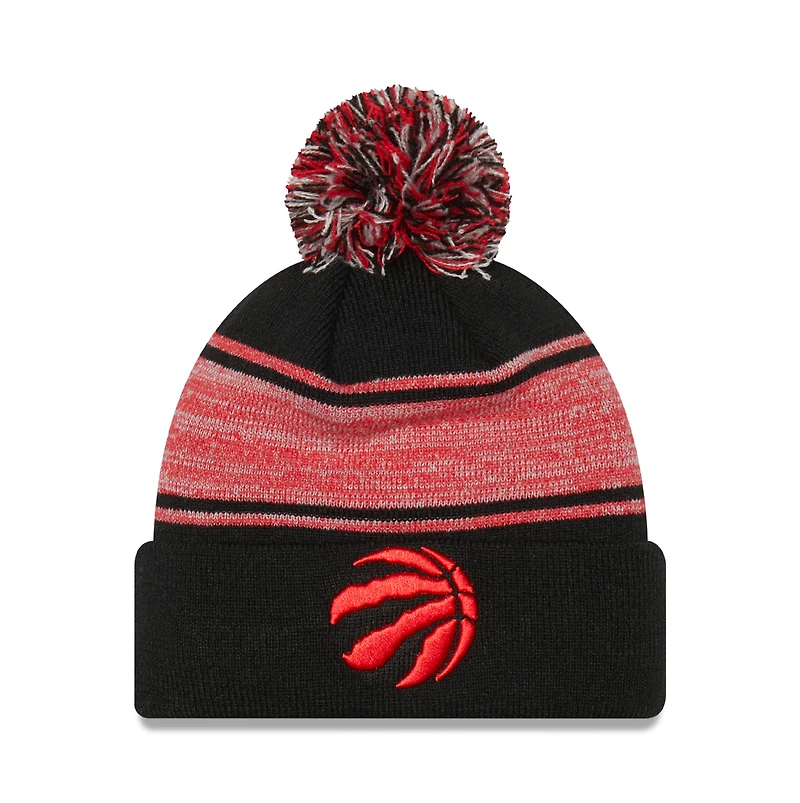 Bonnet avec pompon pour homme New Era Red Toronto Raptors Chilled Cuffed Knit