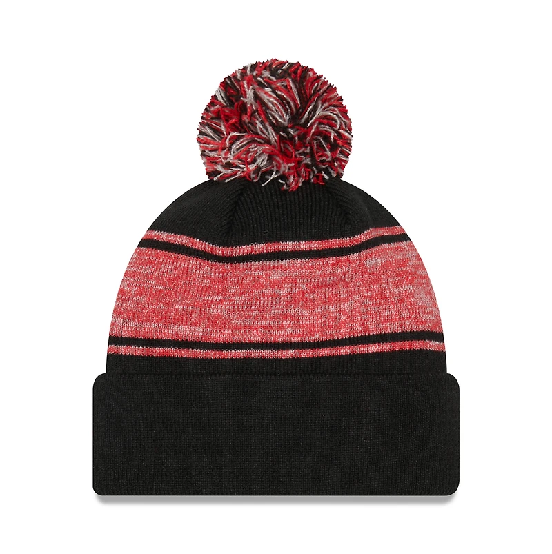 Bonnet avec pompon pour homme New Era Red Toronto Raptors Chilled Cuffed Knit
