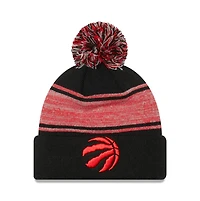 Bonnet avec pompon pour homme New Era Red Toronto Raptors Chilled Cuffed Knit