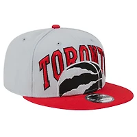 Casquette Snapback Tip-Off 9FIFTY des Toronto Raptors New Era rouge/gris pour hommes