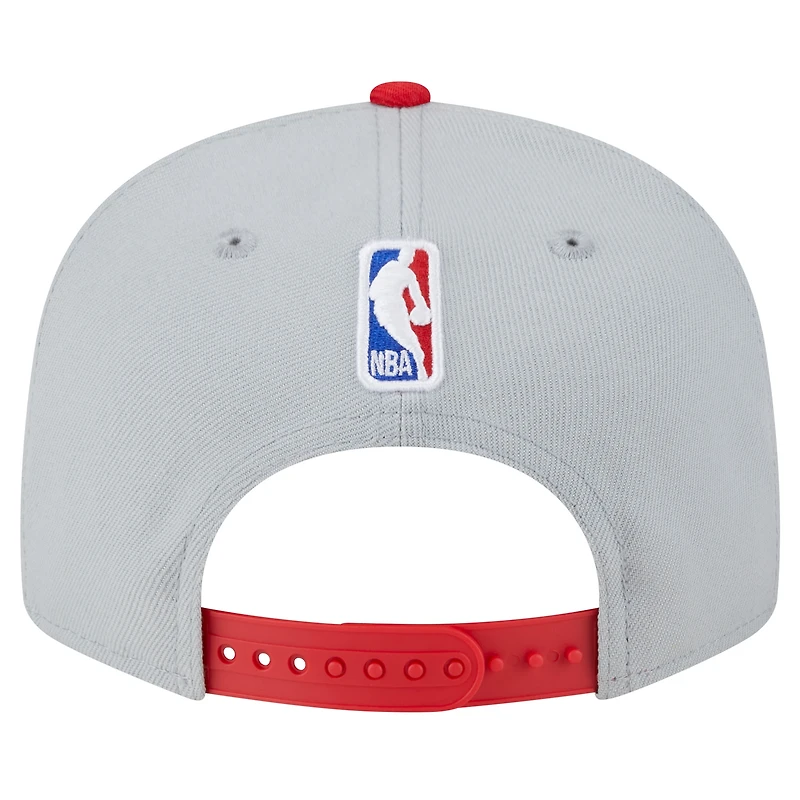 Casquette Snapback Tip-Off 9FIFTY des Toronto Raptors New Era rouge/gris pour hommes