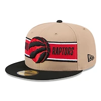 Men's New Era Tan/Black Toronto Raptors 2024 NBA Draft 59FIFTY Fitted Hat