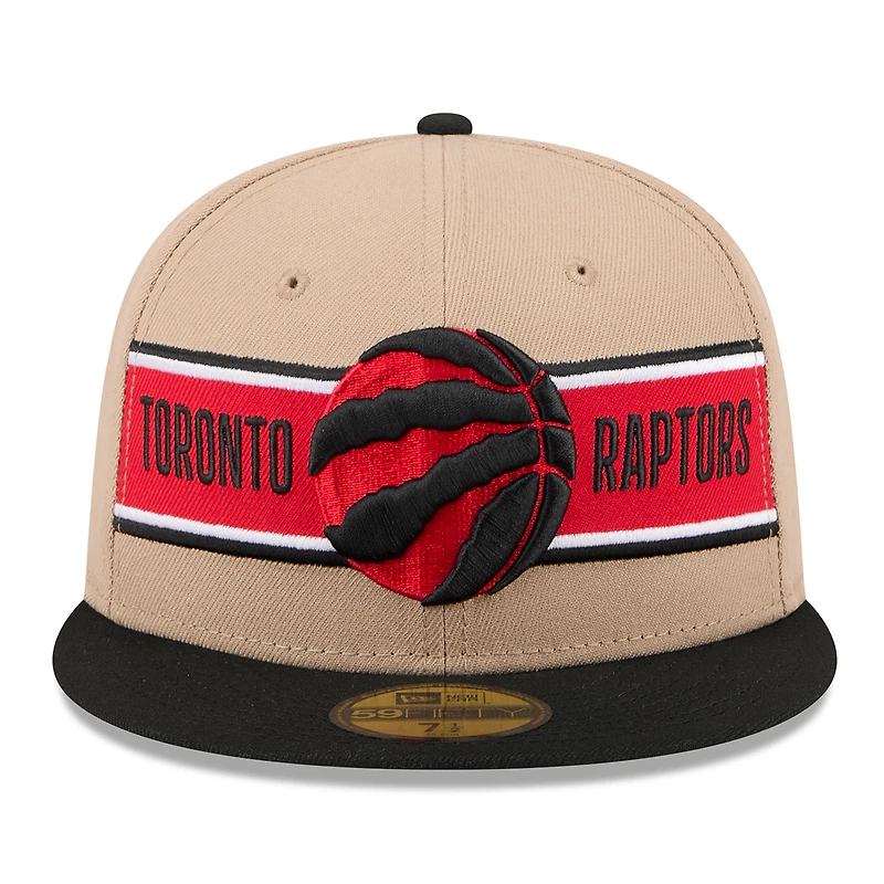 Casquette ajustée 59FIFTY NBA Draft 2024 New Era pour hommes, beige/noir