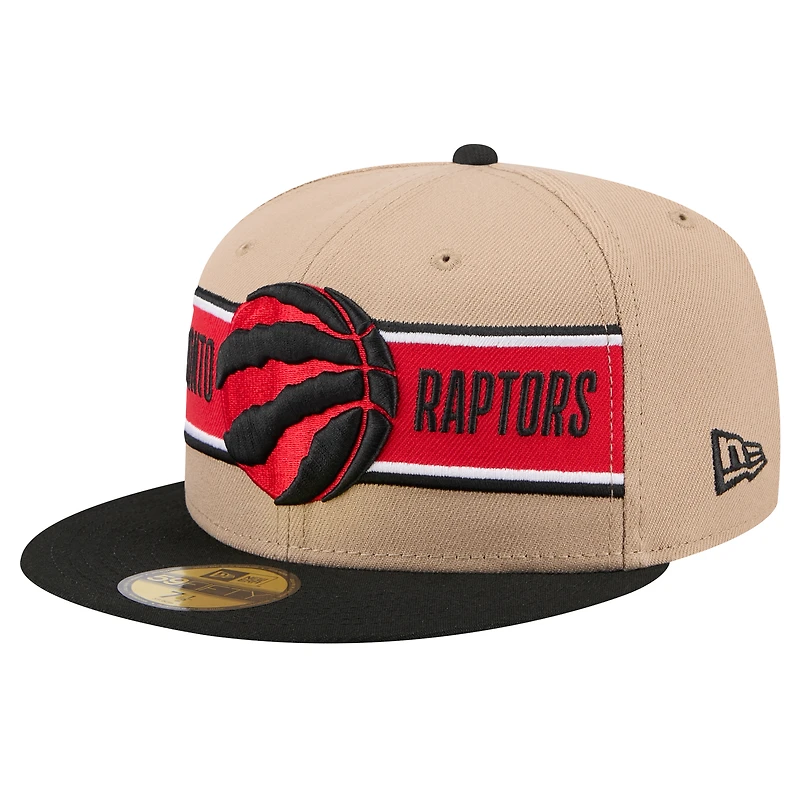 Men's New Era Tan/Black Toronto Raptors 2024 NBA Draft 59FIFTY Fitted Hat