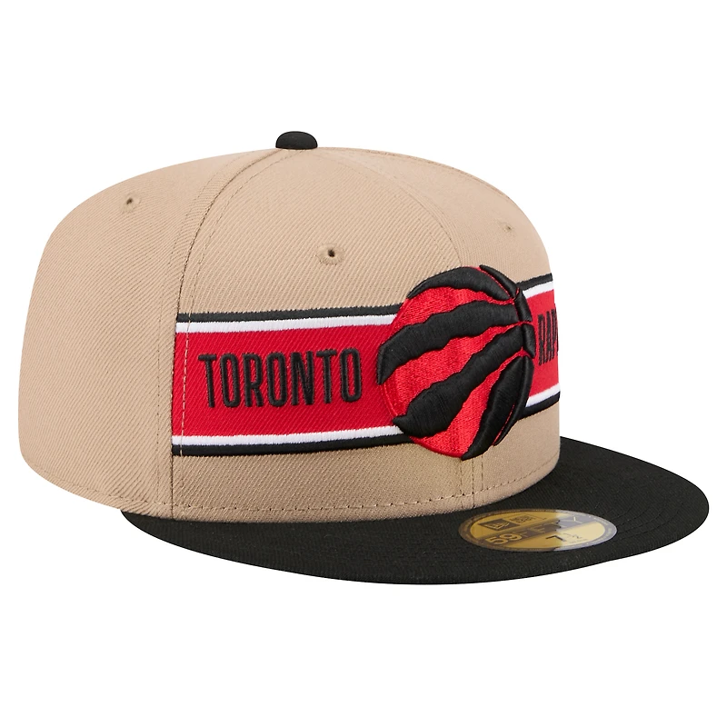 Men's New Era Tan/Black Toronto Raptors 2024 NBA Draft 59FIFTY Fitted Hat