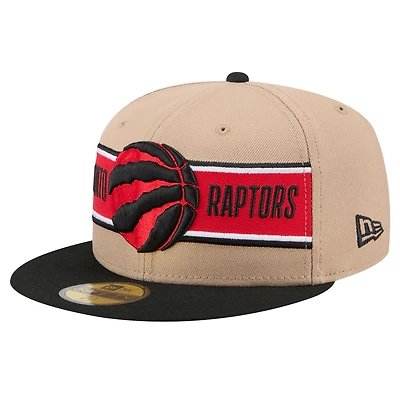 Men's New Era Tan/Black Toronto Raptors 2024 NBA Draft 59FIFTY Fitted Hat
