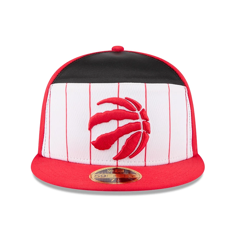 Men's New Era  White/Red Toronto Raptors 2025 NBA Tip Off Split Panel 59FIFTY Fitted Hat