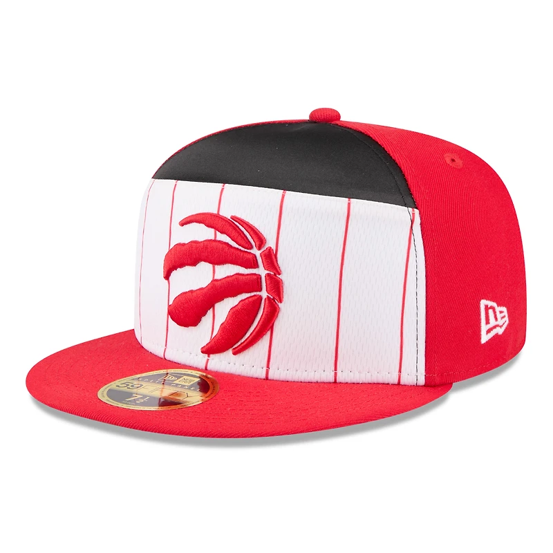 Men's New Era  White/Red Toronto Raptors 2025 NBA Tip Off Split Panel 59FIFTY Fitted Hat