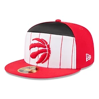 Men's New Era  White/Red Toronto Raptors 2025 NBA Tip Off Split Panel 59FIFTY Fitted Hat