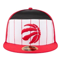 Men's New Era  White/Red Toronto Raptors 2025 NBA Tip Off Split Panel 59FIFTY Fitted Hat