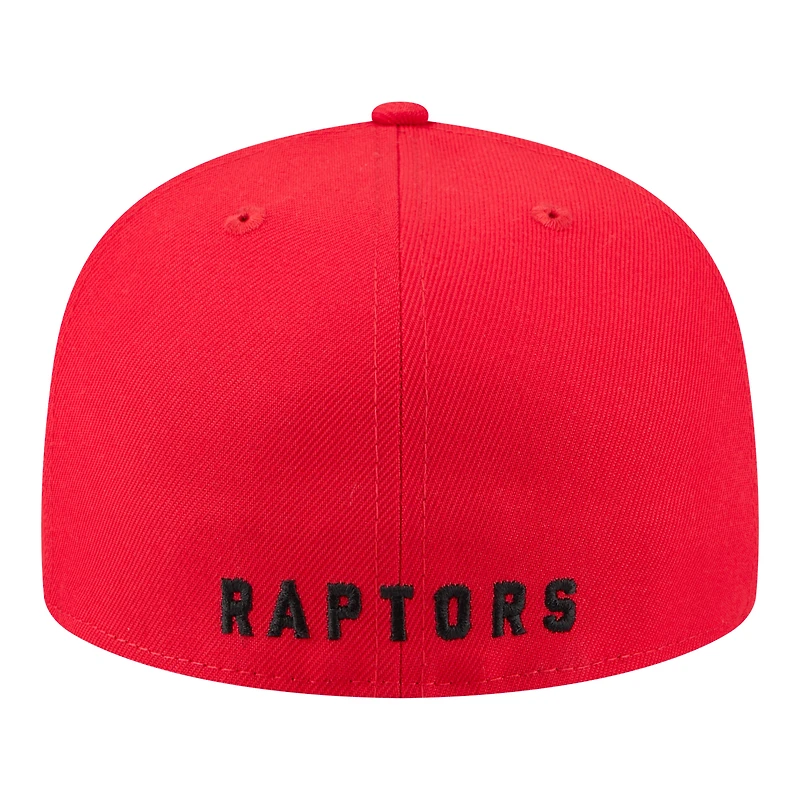 Men's New Era White/Red Toronto Raptors 2025 NBA Tip Off Split Panel 59FIFTY Fitted Hat