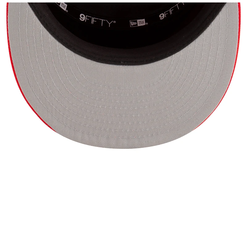 Casquette New Era blanche/rouge Toronto Raptors 2025 NBA Tip Off Split Panel 9FIFTY Snapback pour homme