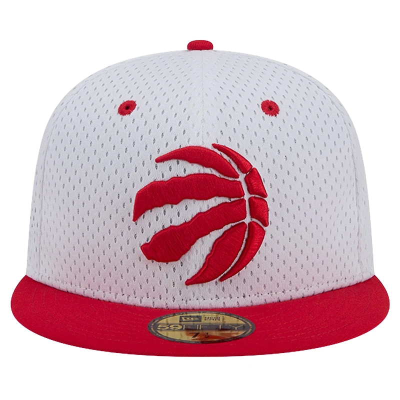 Men's New Era White/Red Toronto Raptors Throwback 2Tone 59FIFTY Fitted Hat