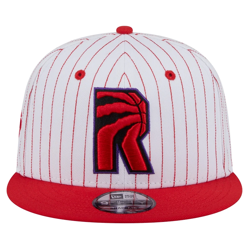 Men's New Era  White Toronto Raptors Deceptor Pinstripe 9FIFTY Snapback Hat