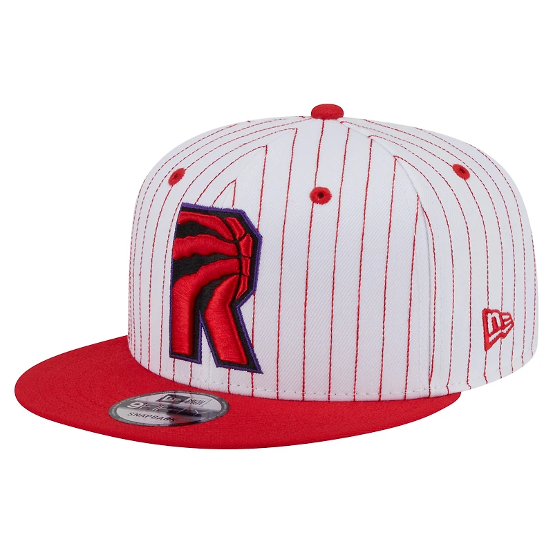 Casquette snapback Deceptor 9FIFTY à rayures fines blanche des Raptors de Toronto de New Era pour homme