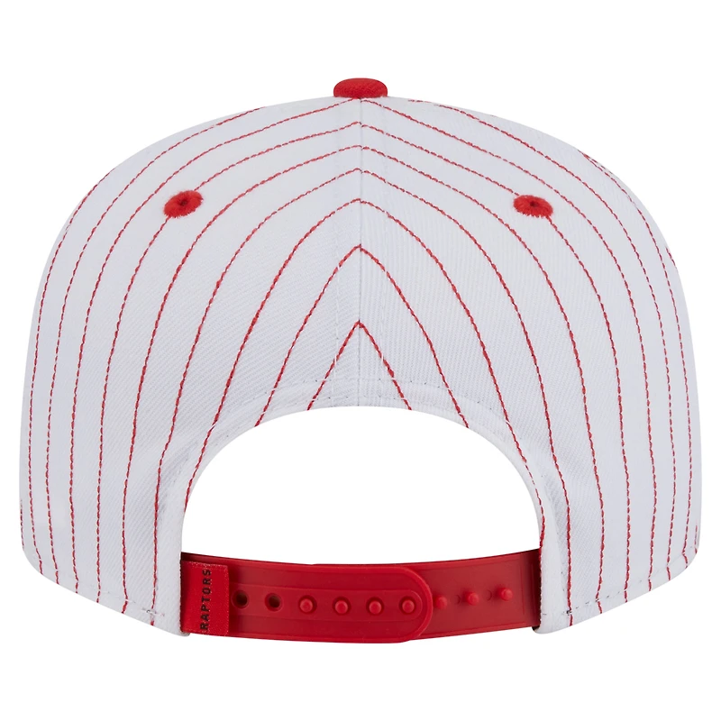 Men's New Era  White Toronto Raptors Deceptor Pinstripe 9FIFTY Snapback Hat