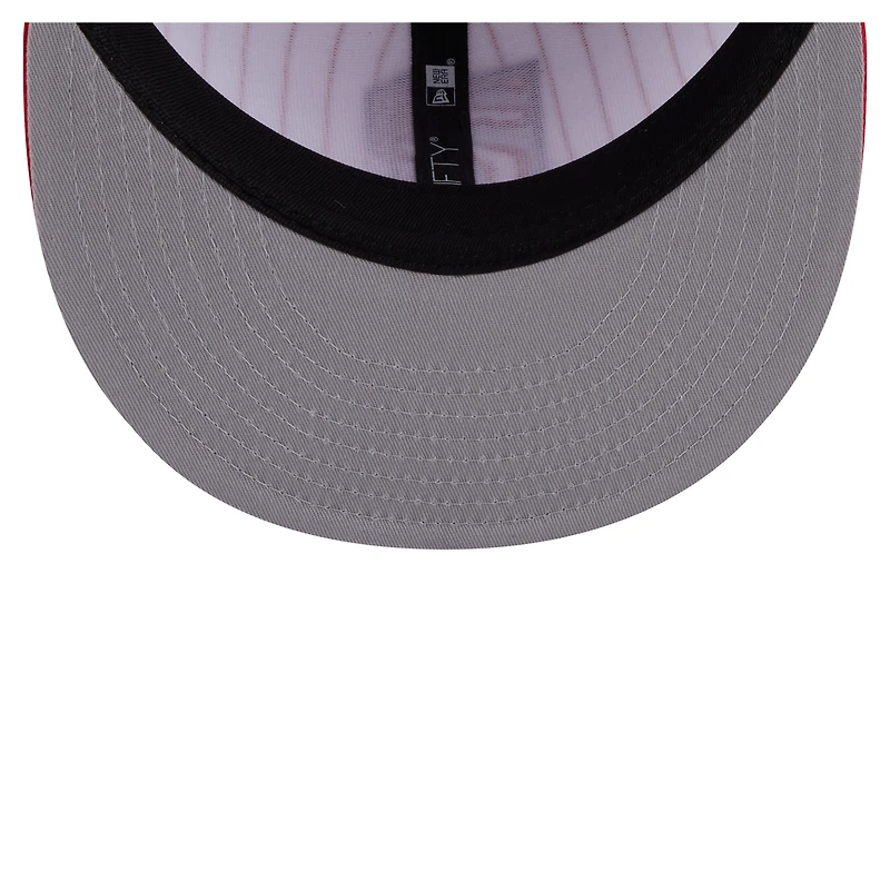Men's New Era  White Toronto Raptors Deceptor Pinstripe 9FIFTY Snapback Hat