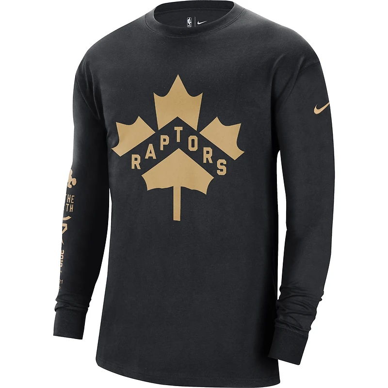 NI6 RAPTRS NOIR HO21 MIXTAPE HOMME COURTSIDE HEAVYWEIGHT MOMENTS LS TEE TEEMENL-S