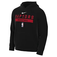 Sweat à capuche Nike noir Toronto Raptors 2022/23 Spotlight pour homme, idéal l'entraînement sur le terrain.