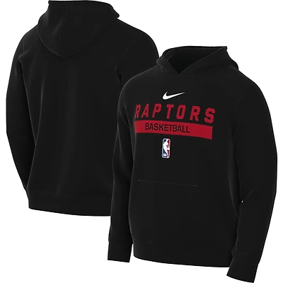 Sweat à capuche Nike noir Toronto Raptors 2022/23 Spotlight pour homme, idéal l'entraînement sur le terrain.