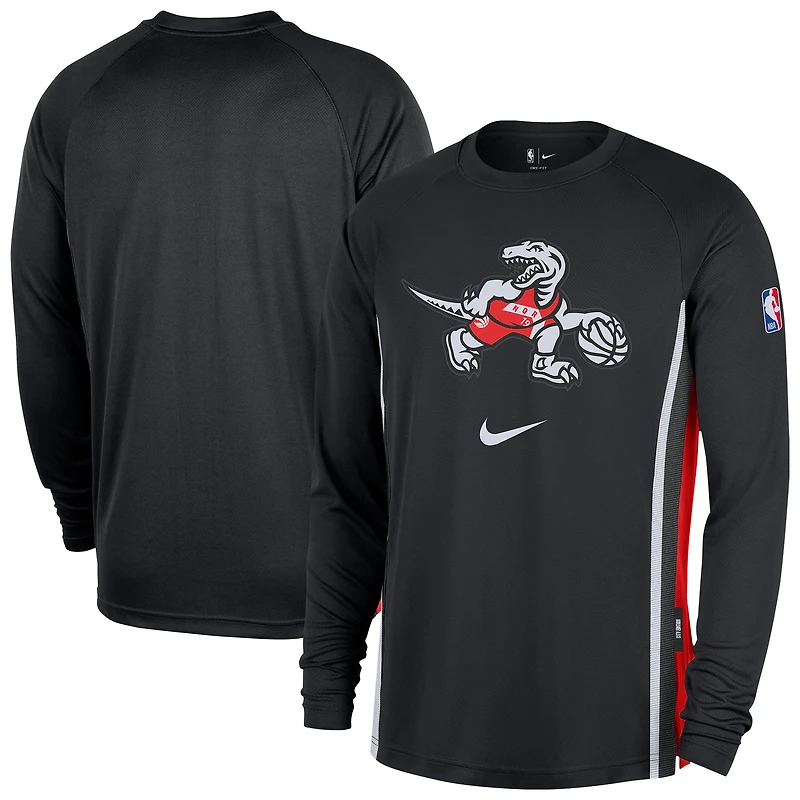 Men's Nike  Black Toronto Raptors 2025/26 City Edition Authentic Pregame Dri-FIT Long Sleeve Shooting T-Shirt