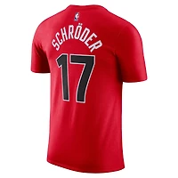 Men's Nike Dennis Schroder Red Toronto Raptors Essential Statement Player Name & Number T-Shirt