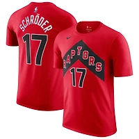 Men's Nike Dennis Schroder Red Toronto Raptors Essential Statement Player Name & Number T-Shirt