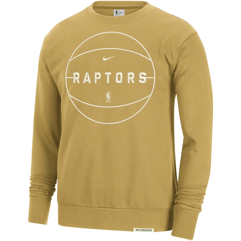 Men's Nike Gold Toronto Raptors 2023/24 Standard Issue Travel Performance Pullover Sweatshirt