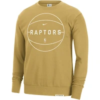 Men's Nike Gold Toronto Raptors 2023/24 Standard Issue Travel Performance Pullover Sweatshirt