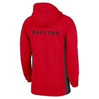 Veste Nike rouge authentique Toronto Raptors On Court Zone à quart de zip pour homme