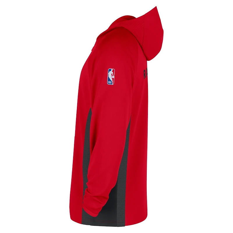Veste Nike rouge authentique Toronto Raptors On Court Zone à quart de zip pour homme