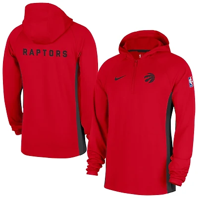 Men's Nike Red Toronto Raptors Authentic On Court Zone Quarter-Zip Dri-FIT Hoodie Jacket