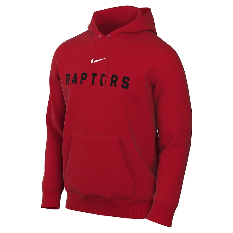 Sweat à capuche Nike rouge Toronto Raptors Sportswear Essential Wordmark Club pour homme