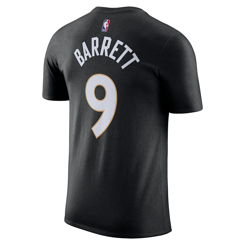 T-shirt Nike RJ Barrett pour homme, édition City 2024/25, avec nom et numéro, Toronto Raptors, noir
