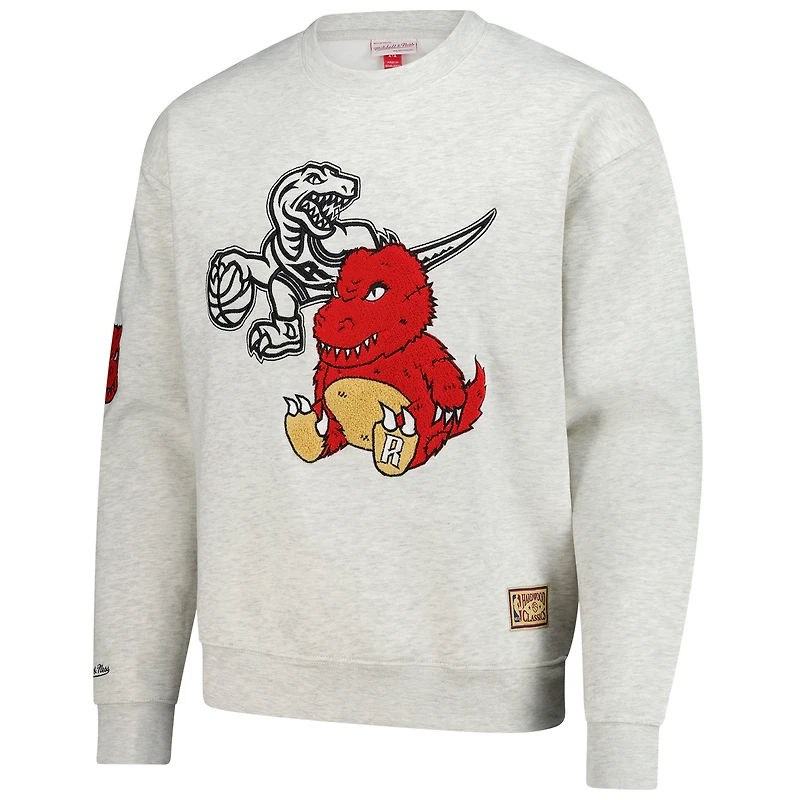 Pull ras du cou en peluche pour homme avec motif avoine des Toronto Raptors