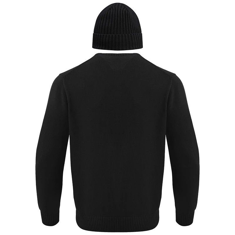 Men's Pro Standard Black Toronto Raptors Crewneck Pullover Sweater & Cuffed Knit Hat Box Gift Set