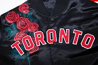 Men's Pro Standard Black Toronto Raptors Roses Satin Full-Snap Jacket